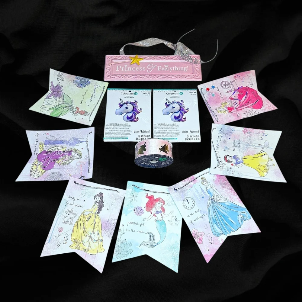 Unicorns & Princesses Party Supplies Bundle ~ NEW & Gently Used